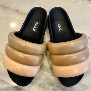 ROAM PUFFY SANDALS EARTH VEGAN LEATHER